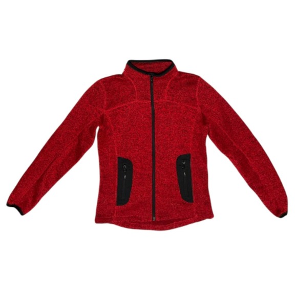 Icewear Jackets & Blazers - ICEWEAR Iceland Red‎ Black Heathered Full Zip Fleece Jacket Women's Small
